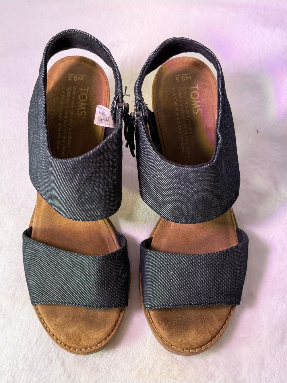 Toms Cream Two-Band Block Heel Sandal - Picture 6 of 12